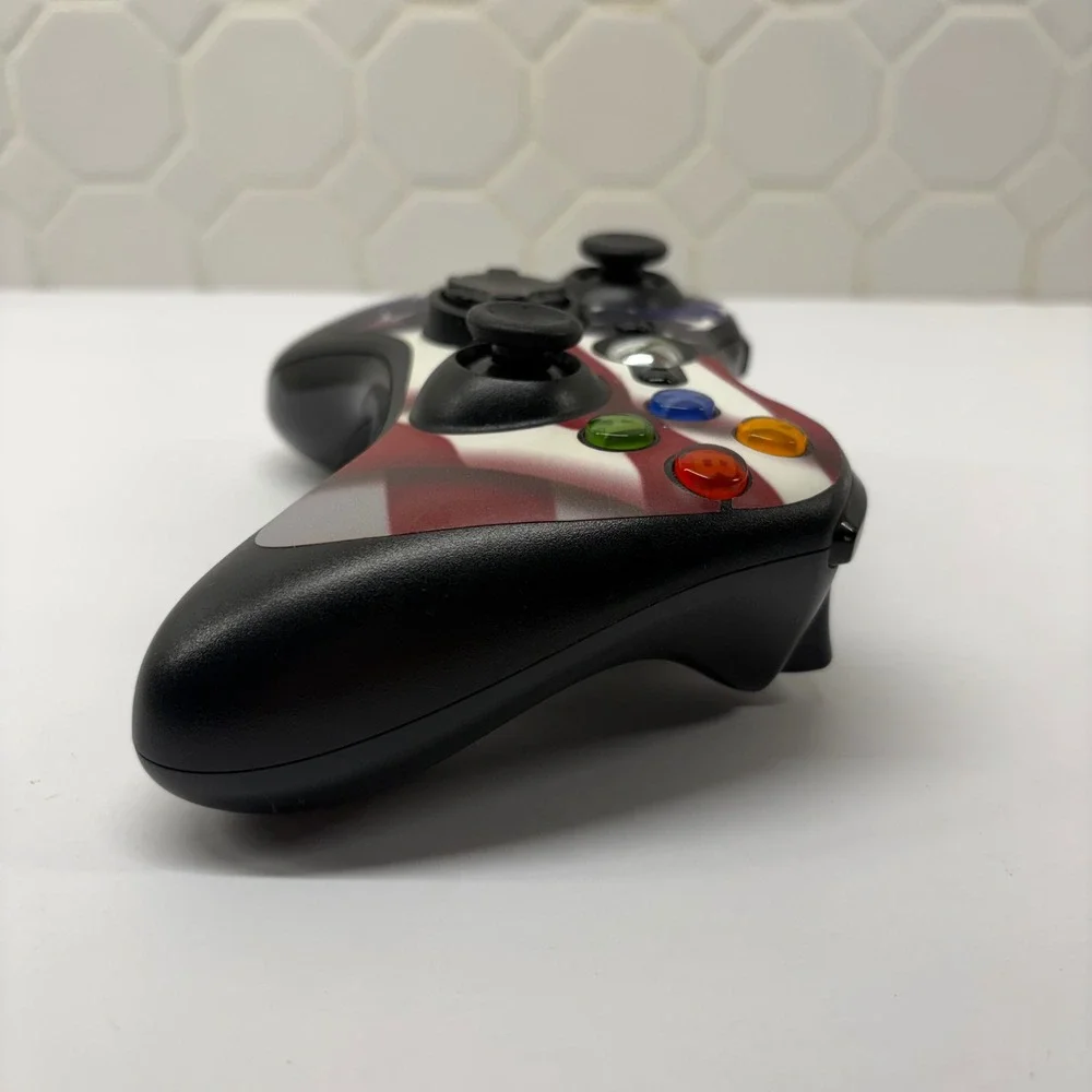 Microsoft Xbox 360 Wireless Controller Unisex OS American Flag Custom Skin Black